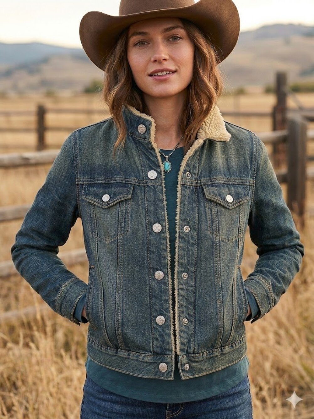 GAP Sherpa Lined Denim Jacket Womens XS Extra Small Blue Jean Trucker Coat